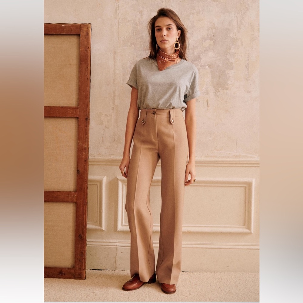 Sézane Yves Trousers Camel size 34 - READ